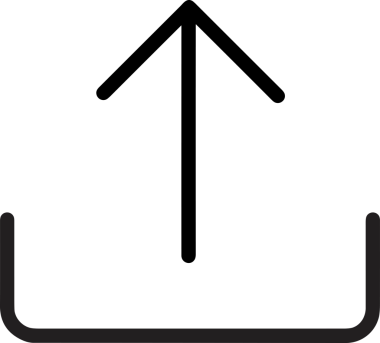 Siyah ve Beyaz Logo Simgesi PNG Biçimini Yükle. Web Sitesi Düğmesi, Mobil Uygulama Arayüzü, Dosya Aktarımı, Belge Paylaşımı, Bulut Depolama ve Veri Yedekleme için Minimalist Düz Tasarımlı Tek Renkli Ok Gönderme İşareti Grafiksel Elemanı