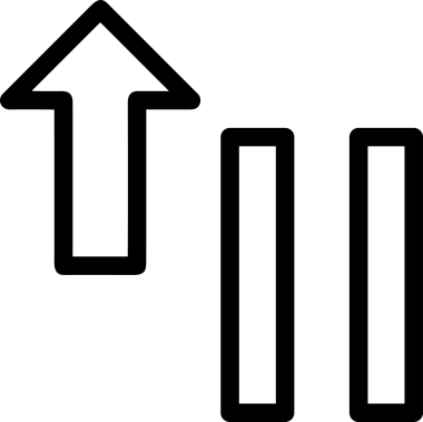 Siyah ve Beyaz Logo Simgesi PNG Biçimini Yükle. Web Sitesi Düğmesi, Mobil Uygulama Arayüzü, Dosya Aktarımı, Belge Paylaşımı, Bulut Depolama ve Veri Yedekleme için Minimalist Düz Tasarımlı Tek Renkli Ok Gönderme İşareti Grafiksel Elemanı