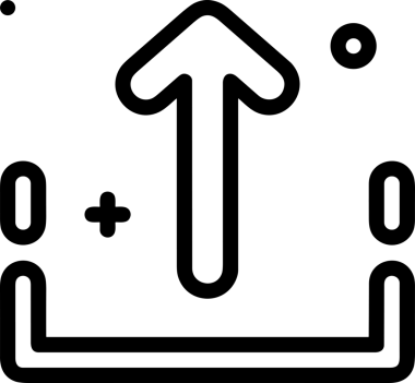 Siyah ve Beyaz Logo Simgesi PNG Biçimini Yükle. Web Sitesi Düğmesi, Mobil Uygulama Arayüzü, Dosya Aktarımı, Belge Paylaşımı, Bulut Depolama ve Veri Yedekleme için Minimalist Düz Tasarımlı Tek Renkli Ok Gönderme İşareti Grafiksel Elemanı
