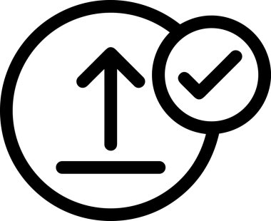 Siyah ve Beyaz Logo Simgesi PNG Biçimini Yükle. Web Sitesi Düğmesi, Mobil Uygulama Arayüzü, Dosya Aktarımı, Belge Paylaşımı, Bulut Depolama ve Veri Yedekleme için Minimalist Düz Tasarımlı Tek Renkli Ok Gönderme İşareti Grafiksel Elemanı