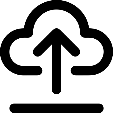 Siyah ve Beyaz Logo Simgesi PNG Biçimini Yükle. Web Sitesi Düğmesi, Mobil Uygulama Arayüzü, Dosya Aktarımı, Belge Paylaşımı, Bulut Depolama ve Veri Yedekleme için Minimalist Düz Tasarımlı Tek Renkli Ok Gönderme İşareti Grafiksel Elemanı