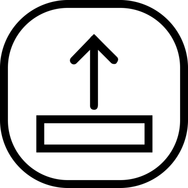 Siyah ve Beyaz Logo Simgesi PNG Biçimini Yükle. Web Sitesi Düğmesi, Mobil Uygulama Arayüzü, Dosya Aktarımı, Belge Paylaşımı, Bulut Depolama ve Veri Yedekleme için Minimalist Düz Tasarımlı Tek Renkli Ok Gönderme İşareti Grafiksel Elemanı