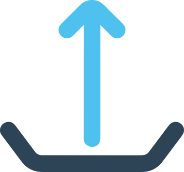 Siyah ve Beyaz Logo Simgesi PNG Biçimini Yükle. Web Sitesi Düğmesi, Mobil Uygulama Arayüzü, Dosya Aktarımı, Belge Paylaşımı, Bulut Depolama ve Veri Yedekleme için Minimalist Düz Tasarımlı Tek Renkli Ok Gönderme İşareti Grafiksel Elemanı