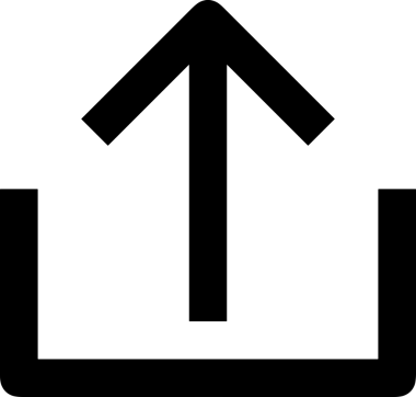 Siyah ve Beyaz Logo Simgesi PNG Biçimini Yükle. Web Sitesi Düğmesi, Mobil Uygulama Arayüzü, Dosya Aktarımı, Belge Paylaşımı, Bulut Depolama ve Veri Yedekleme için Minimalist Düz Tasarımlı Tek Renkli Ok Gönderme İşareti Grafiksel Elemanı