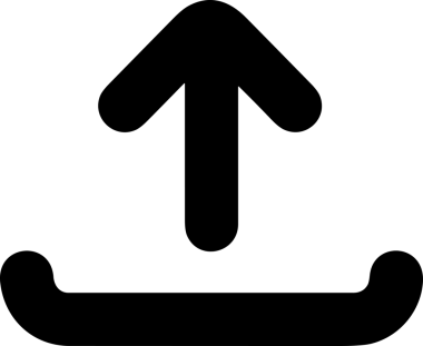 Siyah ve Beyaz Logo Simgesi PNG Biçimini Yükle. Web Sitesi Düğmesi, Mobil Uygulama Arayüzü, Dosya Aktarımı, Belge Paylaşımı, Bulut Depolama ve Veri Yedekleme için Minimalist Düz Tasarımlı Tek Renkli Ok Gönderme İşareti Grafiksel Elemanı