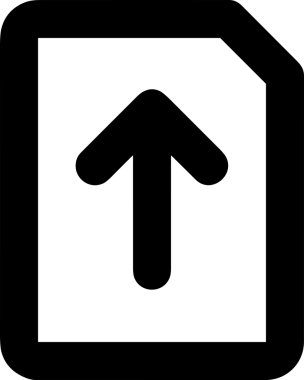 Siyah ve Beyaz Logo Simgesi PNG Biçimini Yükle. Web Sitesi Düğmesi, Mobil Uygulama Arayüzü, Dosya Aktarımı, Belge Paylaşımı, Bulut Depolama ve Veri Yedekleme için Minimalist Düz Tasarımlı Tek Renkli Ok Gönderme İşareti Grafiksel Elemanı