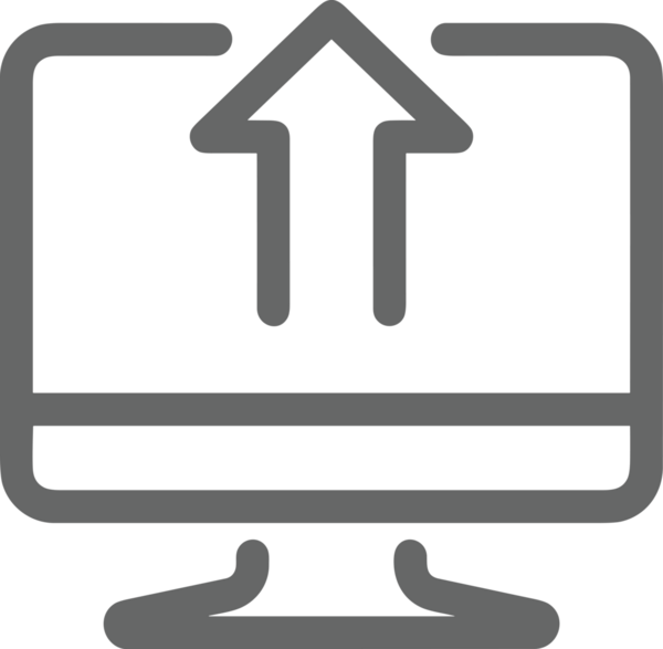 Siyah ve Beyaz Logo Simgesi PNG Biçimini Yükle. Web Sitesi Düğmesi, Mobil Uygulama Arayüzü, Dosya Aktarımı, Belge Paylaşımı, Bulut Depolama ve Veri Yedekleme için Minimalist Düz Tasarımlı Tek Renkli Ok Gönderme İşareti Grafiksel Elemanı