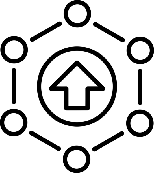 Siyah ve Beyaz Logo Simgesi PNG Biçimini Yükle. Web Sitesi Düğmesi, Mobil Uygulama Arayüzü, Dosya Aktarımı, Belge Paylaşımı, Bulut Depolama ve Veri Yedekleme için Minimalist Düz Tasarımlı Tek Renkli Ok Gönderme İşareti Grafiksel Elemanı