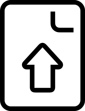 Siyah ve Beyaz Logo Simgesi PNG Biçimini Yükle. Web Sitesi Düğmesi, Mobil Uygulama Arayüzü, Dosya Aktarımı, Belge Paylaşımı, Bulut Depolama ve Veri Yedekleme için Minimalist Düz Tasarımlı Tek Renkli Ok Gönderme İşareti Grafiksel Elemanı