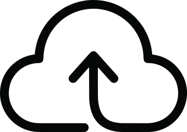 Siyah ve Beyaz Logo Simgesi PNG Biçimini Yükle. Web Sitesi Düğmesi, Mobil Uygulama Arayüzü, Dosya Aktarımı, Belge Paylaşımı, Bulut Depolama ve Veri Yedekleme için Minimalist Düz Tasarımlı Tek Renkli Ok Gönderme İşareti Grafiksel Elemanı