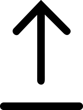 Siyah ve Beyaz Logo Simgesi PNG Biçimini Yükle. Web Sitesi Düğmesi, Mobil Uygulama Arayüzü, Dosya Aktarımı, Belge Paylaşımı, Bulut Depolama ve Veri Yedekleme için Minimalist Düz Tasarımlı Tek Renkli Ok Gönderme İşareti Grafiksel Elemanı