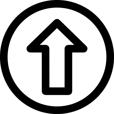 Siyah ve Beyaz Logo Simgesi PNG Biçimini Yükle. Web Sitesi Düğmesi, Mobil Uygulama Arayüzü, Dosya Aktarımı, Belge Paylaşımı, Bulut Depolama ve Veri Yedekleme için Minimalist Düz Tasarımlı Tek Renkli Ok Gönderme İşareti Grafiksel Elemanı