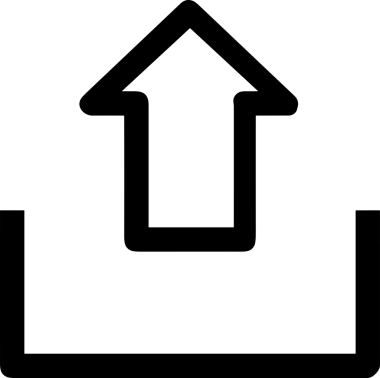 Siyah ve Beyaz Logo Simgesi PNG Biçimini Yükle. Web Sitesi Düğmesi, Mobil Uygulama Arayüzü, Dosya Aktarımı, Belge Paylaşımı, Bulut Depolama ve Veri Yedekleme için Minimalist Düz Tasarımlı Tek Renkli Ok Gönderme İşareti Grafiksel Elemanı