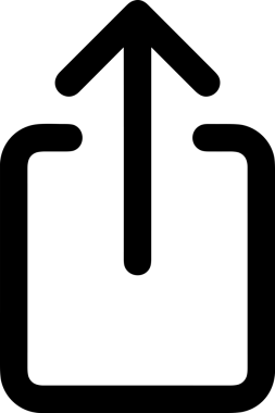 Siyah ve Beyaz Logo Simgesi PNG Biçimini Yükle. Web Sitesi Düğmesi, Mobil Uygulama Arayüzü, Dosya Aktarımı, Belge Paylaşımı, Bulut Depolama ve Veri Yedekleme için Minimalist Düz Tasarımlı Tek Renkli Ok Gönderme İşareti Grafiksel Elemanı