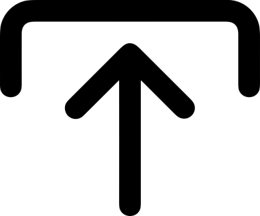 Siyah ve Beyaz Logo Simgesi PNG Biçimini Yükle. Web Sitesi Düğmesi, Mobil Uygulama Arayüzü, Dosya Aktarımı, Belge Paylaşımı, Bulut Depolama ve Veri Yedekleme için Minimalist Düz Tasarımlı Tek Renkli Ok Gönderme İşareti Grafiksel Elemanı
