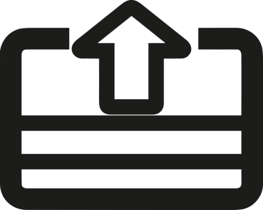 Siyah ve Beyaz Logo Simgesi PNG Biçimini Yükle. Web Sitesi Düğmesi, Mobil Uygulama Arayüzü, Dosya Aktarımı, Belge Paylaşımı, Bulut Depolama ve Veri Yedekleme için Minimalist Düz Tasarımlı Tek Renkli Ok Gönderme İşareti Grafiksel Elemanı