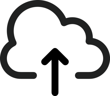 Siyah ve Beyaz Logo Simgesi PNG Biçimini Yükle. Web Sitesi Düğmesi, Mobil Uygulama Arayüzü, Dosya Aktarımı, Belge Paylaşımı, Bulut Depolama ve Veri Yedekleme için Minimalist Düz Tasarımlı Tek Renkli Ok Gönderme İşareti Grafiksel Elemanı