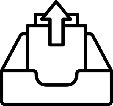Siyah ve Beyaz Logo Simgesi PNG Biçimini Yükle. Web Sitesi Düğmesi, Mobil Uygulama Arayüzü, Dosya Aktarımı, Belge Paylaşımı, Bulut Depolama ve Veri Yedekleme için Minimalist Düz Tasarımlı Tek Renkli Ok Gönderme İşareti Grafiksel Elemanı