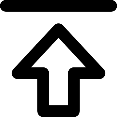 Siyah ve Beyaz Logo Simgesi PNG Biçimini Yükle. Web Sitesi Düğmesi, Mobil Uygulama Arayüzü, Dosya Aktarımı, Belge Paylaşımı, Bulut Depolama ve Veri Yedekleme için Minimalist Düz Tasarımlı Tek Renkli Ok Gönderme İşareti Grafiksel Elemanı