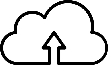 Siyah ve Beyaz Logo Simgesi PNG Biçimini Yükle. Web Sitesi Düğmesi, Mobil Uygulama Arayüzü, Dosya Aktarımı, Belge Paylaşımı, Bulut Depolama ve Veri Yedekleme için Minimalist Düz Tasarımlı Tek Renkli Ok Gönderme İşareti Grafiksel Elemanı