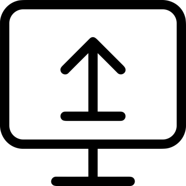 Siyah ve Beyaz Logo Simgesi PNG Biçimini Yükle. Web Sitesi Düğmesi, Mobil Uygulama Arayüzü, Dosya Aktarımı, Belge Paylaşımı, Bulut Depolama ve Veri Yedekleme için Minimalist Düz Tasarımlı Tek Renkli Ok Gönderme İşareti Grafiksel Elemanı