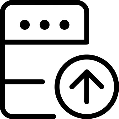 Siyah ve Beyaz Logo Simgesi PNG Biçimini Yükle. Web Sitesi Düğmesi, Mobil Uygulama Arayüzü, Dosya Aktarımı, Belge Paylaşımı, Bulut Depolama ve Veri Yedekleme için Minimalist Düz Tasarımlı Tek Renkli Ok Gönderme İşareti Grafiksel Elemanı