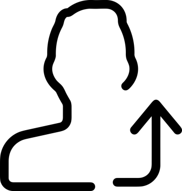 Siyah ve Beyaz Logo Simgesi PNG Biçimini Yükle. Web Sitesi Düğmesi, Mobil Uygulama Arayüzü, Dosya Aktarımı, Belge Paylaşımı, Bulut Depolama ve Veri Yedekleme için Minimalist Düz Tasarımlı Tek Renkli Ok Gönderme İşareti Grafiksel Elemanı