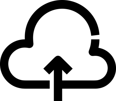 Siyah ve Beyaz Logo Simgesi PNG Biçimini Yükle. Web Sitesi Düğmesi, Mobil Uygulama Arayüzü, Dosya Aktarımı, Belge Paylaşımı, Bulut Depolama ve Veri Yedekleme için Minimalist Düz Tasarımlı Tek Renkli Ok Gönderme İşareti Grafiksel Elemanı