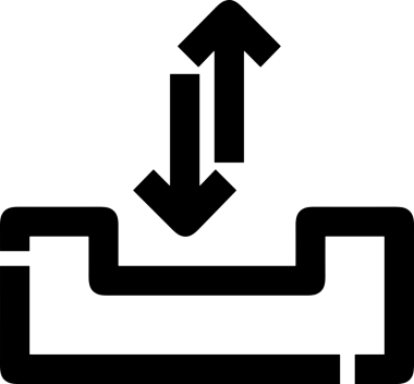 Siyah ve Beyaz Logo Simgesi PNG Biçimini Yükle. Web Sitesi Düğmesi, Mobil Uygulama Arayüzü, Dosya Aktarımı, Belge Paylaşımı, Bulut Depolama ve Veri Yedekleme için Minimalist Düz Tasarımlı Tek Renkli Ok Gönderme İşareti Grafiksel Elemanı