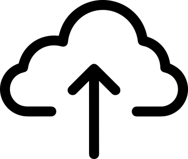 Siyah ve Beyaz Logo Simgesi PNG Biçimini Yükle. Web Sitesi Düğmesi, Mobil Uygulama Arayüzü, Dosya Aktarımı, Belge Paylaşımı, Bulut Depolama ve Veri Yedekleme için Minimalist Düz Tasarımlı Tek Renkli Ok Gönderme İşareti Grafiksel Elemanı