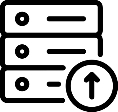 Siyah ve Beyaz Logo Simgesi PNG Biçimini Yükle. Web Sitesi Düğmesi, Mobil Uygulama Arayüzü, Dosya Aktarımı, Belge Paylaşımı, Bulut Depolama ve Veri Yedekleme için Minimalist Düz Tasarımlı Tek Renkli Ok Gönderme İşareti Grafiksel Elemanı