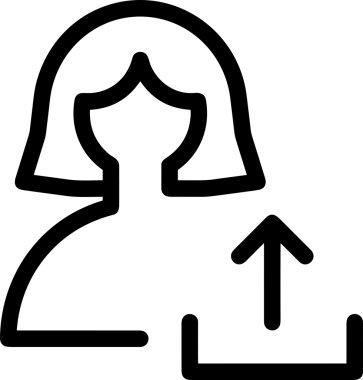 Siyah ve Beyaz Logo Simgesi PNG Biçimini Yükle. Web Sitesi Düğmesi, Mobil Uygulama Arayüzü, Dosya Aktarımı, Belge Paylaşımı, Bulut Depolama ve Veri Yedekleme için Minimalist Düz Tasarımlı Tek Renkli Ok Gönderme İşareti Grafiksel Elemanı