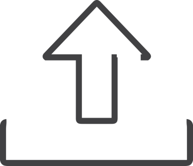 Siyah ve Beyaz Logo Simgesi PNG Biçimini Yükle. Web Sitesi Düğmesi, Mobil Uygulama Arayüzü, Dosya Aktarımı, Belge Paylaşımı, Bulut Depolama ve Veri Yedekleme için Minimalist Düz Tasarımlı Tek Renkli Ok Gönderme İşareti Grafiksel Elemanı