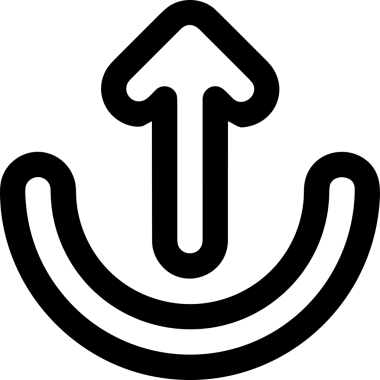 Siyah ve Beyaz Logo Simgesi PNG Biçimini Yükle. Web Sitesi Düğmesi, Mobil Uygulama Arayüzü, Dosya Aktarımı, Belge Paylaşımı, Bulut Depolama ve Veri Yedekleme için Minimalist Düz Tasarımlı Tek Renkli Ok Gönderme İşareti Grafiksel Elemanı