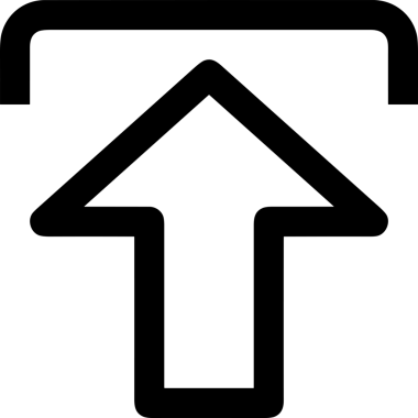 Siyah ve Beyaz Logo Simgesi PNG Biçimini Yükle. Web Sitesi Düğmesi, Mobil Uygulama Arayüzü, Dosya Aktarımı, Belge Paylaşımı, Bulut Depolama ve Veri Yedekleme için Minimalist Düz Tasarımlı Tek Renkli Ok Gönderme İşareti Grafiksel Elemanı