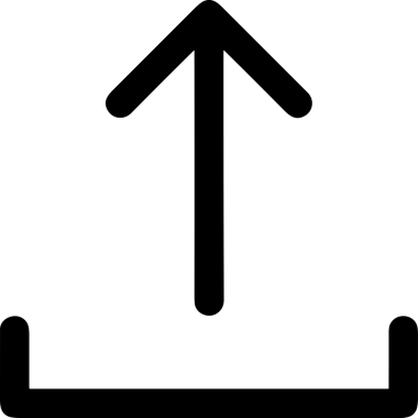 Siyah ve Beyaz Logo Simgesi PNG Biçimini Yükle. Web Sitesi Düğmesi, Mobil Uygulama Arayüzü, Dosya Aktarımı, Belge Paylaşımı, Bulut Depolama ve Veri Yedekleme için Minimalist Düz Tasarımlı Tek Renkli Ok Gönderme İşareti Grafiksel Elemanı