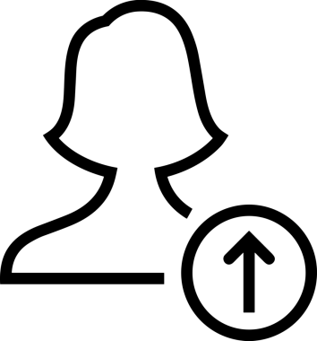 Siyah ve Beyaz Logo Simgesi PNG Biçimini Yükle. Web Sitesi Düğmesi, Mobil Uygulama Arayüzü, Dosya Aktarımı, Belge Paylaşımı, Bulut Depolama ve Veri Yedekleme için Minimalist Düz Tasarımlı Tek Renkli Ok Gönderme İşareti Grafiksel Elemanı