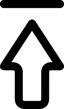 Siyah ve Beyaz Logo Simgesi PNG Biçimini Yükle. Web Sitesi Düğmesi, Mobil Uygulama Arayüzü, Dosya Aktarımı, Belge Paylaşımı, Bulut Depolama ve Veri Yedekleme için Minimalist Düz Tasarımlı Tek Renkli Ok Gönderme İşareti Grafiksel Elemanı