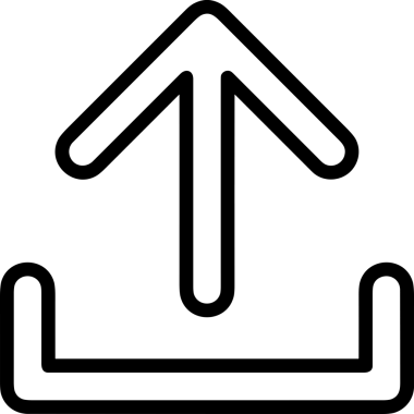 Siyah ve Beyaz Logo Simgesi PNG Biçimini Yükle. Web Sitesi Düğmesi, Mobil Uygulama Arayüzü, Dosya Aktarımı, Belge Paylaşımı, Bulut Depolama ve Veri Yedekleme için Minimalist Düz Tasarımlı Tek Renkli Ok Gönderme İşareti Grafiksel Elemanı