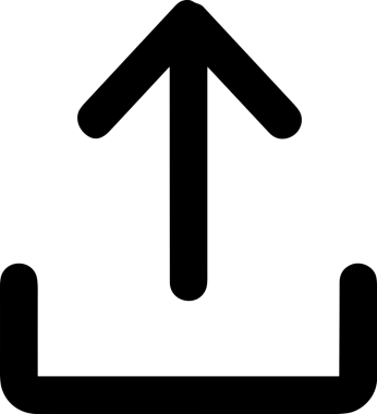 Siyah ve Beyaz Logo Simgesi PNG Biçimini Yükle. Web Sitesi Düğmesi, Mobil Uygulama Arayüzü, Dosya Aktarımı, Belge Paylaşımı, Bulut Depolama ve Veri Yedekleme için Minimalist Düz Tasarımlı Tek Renkli Ok Gönderme İşareti Grafiksel Elemanı