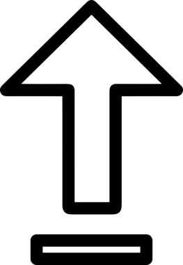 Siyah ve Beyaz Logo Simgesi PNG Biçimini Yükle. Web Sitesi Düğmesi, Mobil Uygulama Arayüzü, Dosya Aktarımı, Belge Paylaşımı, Bulut Depolama ve Veri Yedekleme için Minimalist Düz Tasarımlı Tek Renkli Ok Gönderme İşareti Grafiksel Elemanı