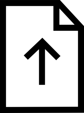 Siyah ve Beyaz Logo Simgesi PNG Biçimini Yükle. Web Sitesi Düğmesi, Mobil Uygulama Arayüzü, Dosya Aktarımı, Belge Paylaşımı, Bulut Depolama ve Veri Yedekleme için Minimalist Düz Tasarımlı Tek Renkli Ok Gönderme İşareti Grafiksel Elemanı