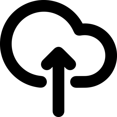 Siyah ve Beyaz Logo Simgesi PNG Biçimini Yükle. Web Sitesi Düğmesi, Mobil Uygulama Arayüzü, Dosya Aktarımı, Belge Paylaşımı, Bulut Depolama ve Veri Yedekleme için Minimalist Düz Tasarımlı Tek Renkli Ok Gönderme İşareti Grafiksel Elemanı