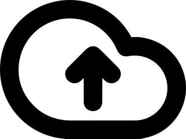 Siyah ve Beyaz Logo Simgesi PNG Biçimini Yükle. Web Sitesi Düğmesi, Mobil Uygulama Arayüzü, Dosya Aktarımı, Belge Paylaşımı, Bulut Depolama ve Veri Yedekleme için Minimalist Düz Tasarımlı Tek Renkli Ok Gönderme İşareti Grafiksel Elemanı