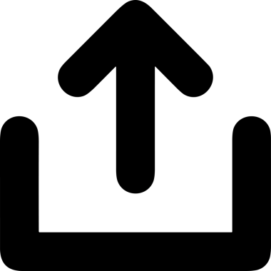 Siyah ve Beyaz Logo Simgesi PNG Biçimini Yükle. Web Sitesi Düğmesi, Mobil Uygulama Arayüzü, Dosya Aktarımı, Belge Paylaşımı, Bulut Depolama ve Veri Yedekleme için Minimalist Düz Tasarımlı Tek Renkli Ok Gönderme İşareti Grafiksel Elemanı