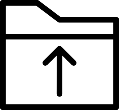 Siyah ve Beyaz Logo Simgesi PNG Biçimini Yükle. Web Sitesi Düğmesi, Mobil Uygulama Arayüzü, Dosya Aktarımı, Belge Paylaşımı, Bulut Depolama ve Veri Yedekleme için Minimalist Düz Tasarımlı Tek Renkli Ok Gönderme İşareti Grafiksel Elemanı