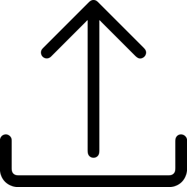 Siyah ve Beyaz Logo Simgesi PNG Biçimini Yükle. Web Sitesi Düğmesi, Mobil Uygulama Arayüzü, Dosya Aktarımı, Belge Paylaşımı, Bulut Depolama ve Veri Yedekleme için Minimalist Düz Tasarımlı Tek Renkli Ok Gönderme İşareti Grafiksel Elemanı