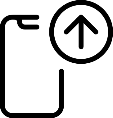 Siyah ve Beyaz Logo Simgesi PNG Biçimini Yükle. Web Sitesi Düğmesi, Mobil Uygulama Arayüzü, Dosya Aktarımı, Belge Paylaşımı, Bulut Depolama ve Veri Yedekleme için Minimalist Düz Tasarımlı Tek Renkli Ok Gönderme İşareti Grafiksel Elemanı
