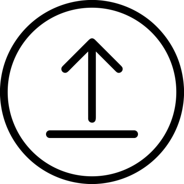 Siyah ve Beyaz Logo Simgesi PNG Biçimini Yükle. Web Sitesi Düğmesi, Mobil Uygulama Arayüzü, Dosya Aktarımı, Belge Paylaşımı, Bulut Depolama ve Veri Yedekleme için Minimalist Düz Tasarımlı Tek Renkli Ok Gönderme İşareti Grafiksel Elemanı