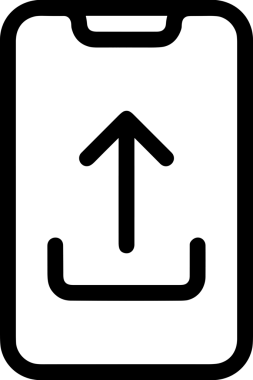 Siyah ve Beyaz Logo Simgesi PNG Biçimini Yükle. Web Sitesi Düğmesi, Mobil Uygulama Arayüzü, Dosya Aktarımı, Belge Paylaşımı, Bulut Depolama ve Veri Yedekleme için Minimalist Düz Tasarımlı Tek Renkli Ok Gönderme İşareti Grafiksel Elemanı
